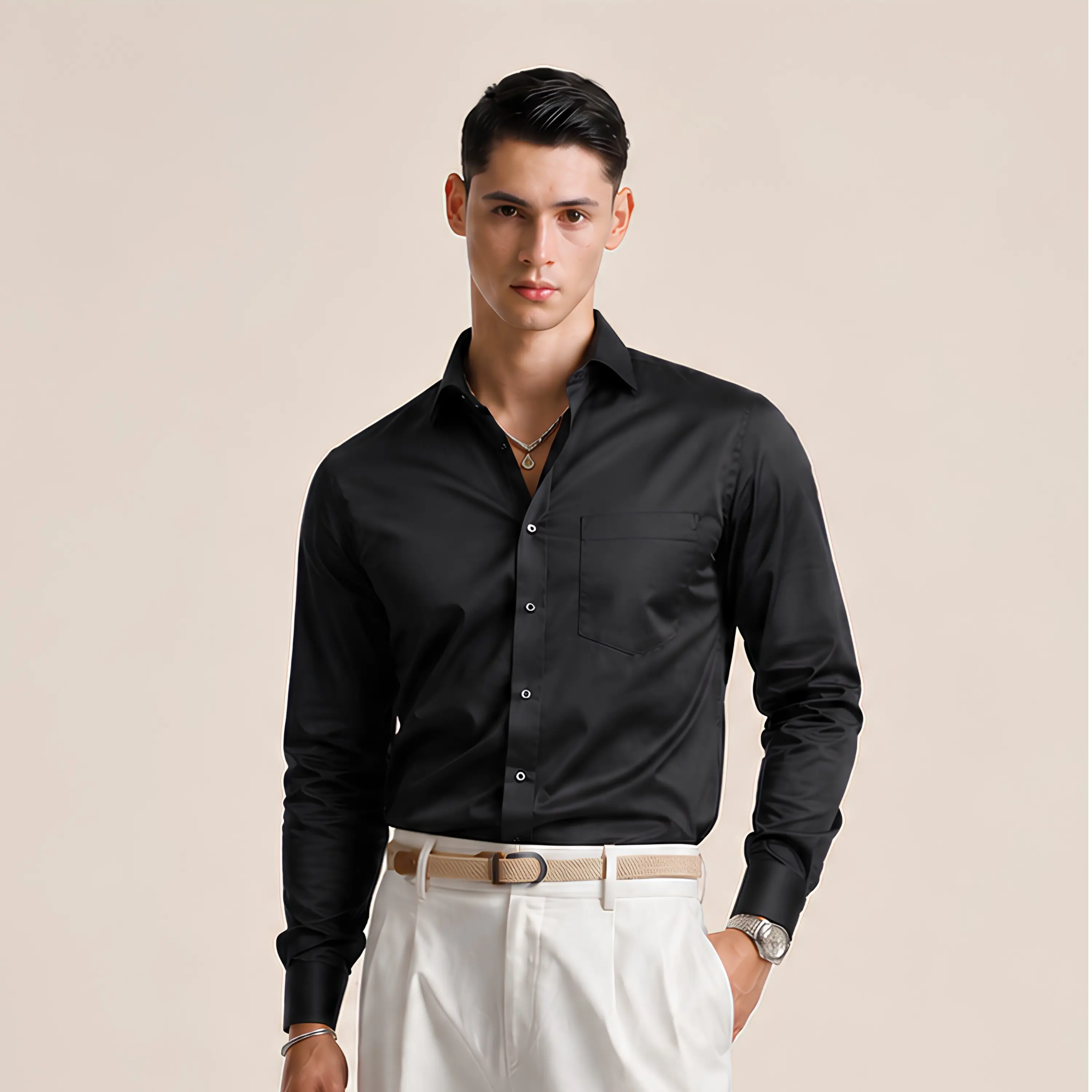 Refined Black Formal Shirt